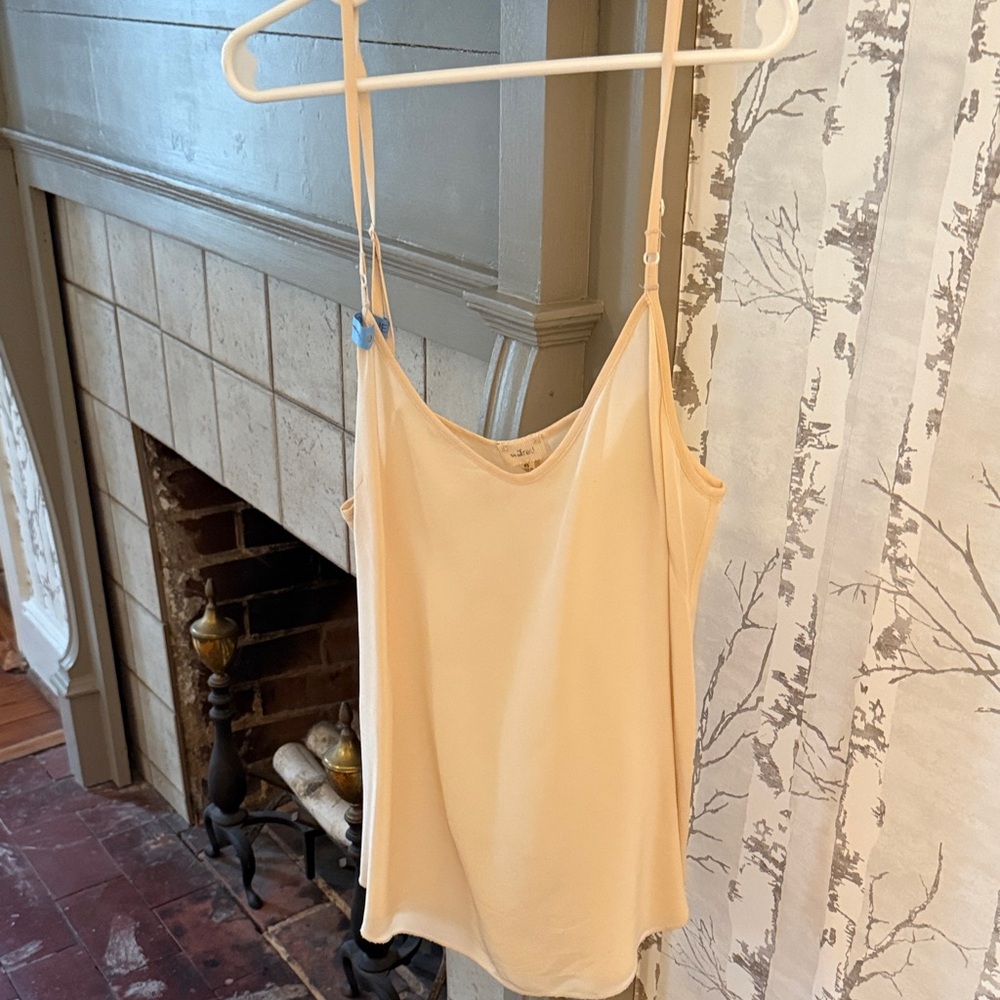 Simple Cream Satin Cami Tank
